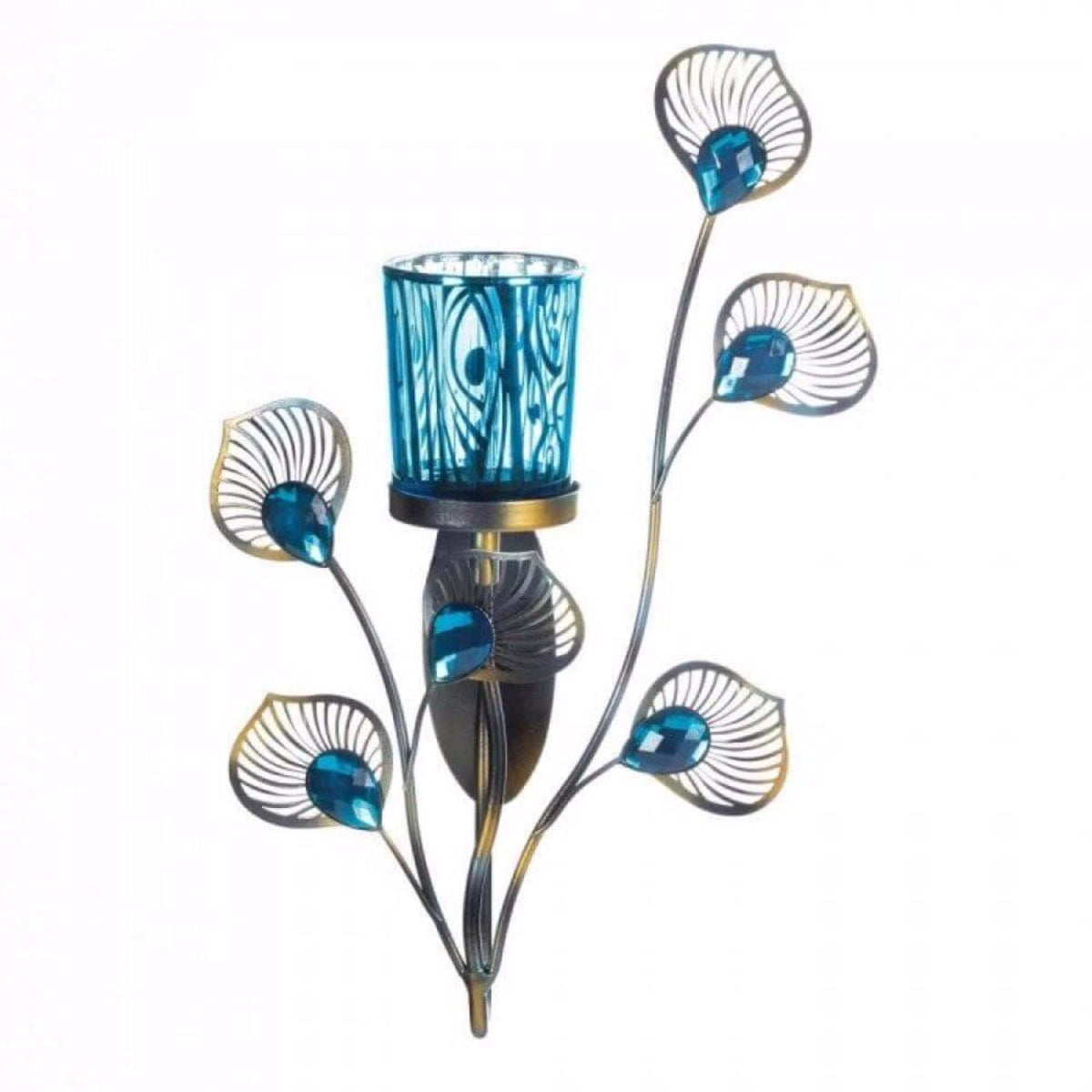 2 Peacock Inspired Single Sconces - The House of Awareness