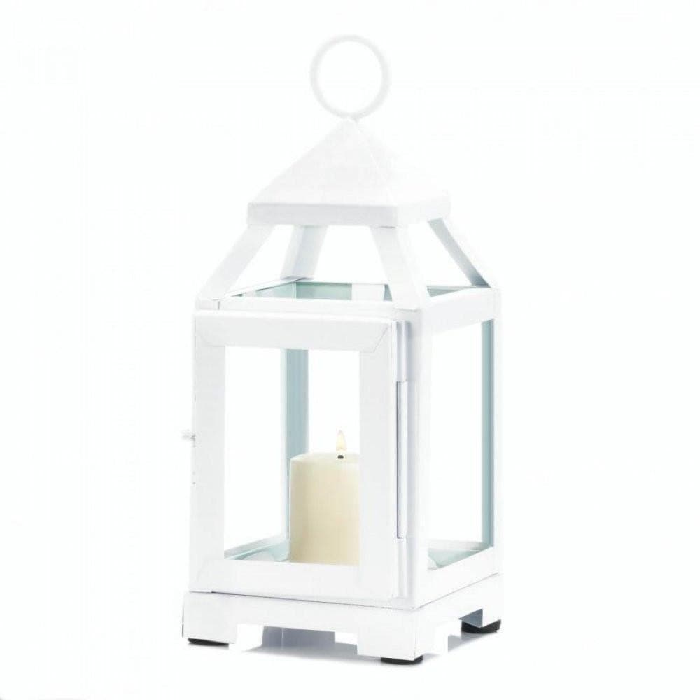 Set of 2 White Mini Contemporary Lanterns - The House of Awareness