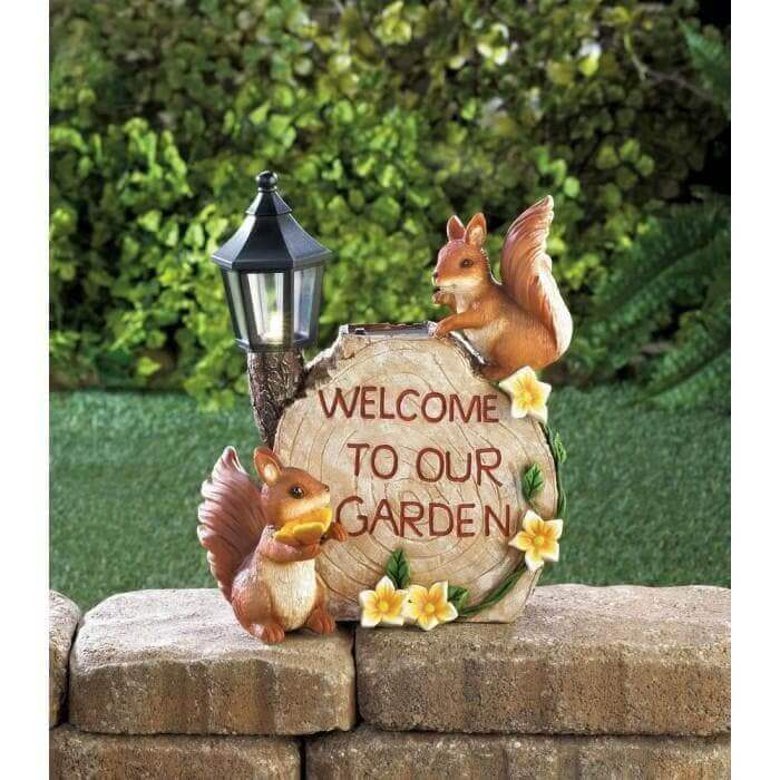 Solar Welcome To Our Garden Squirrels - The House of Awareness