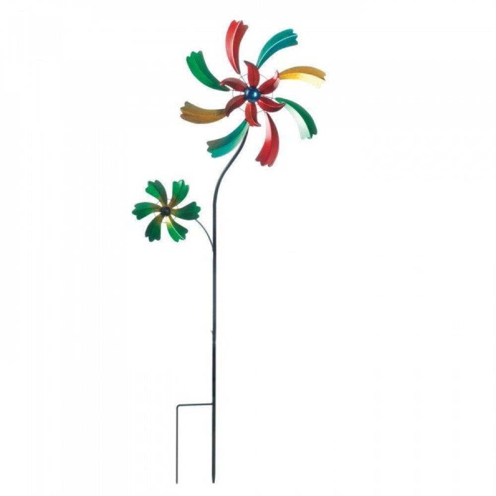 Set of 2 Colorful Flower Windmills - The House of Awareness