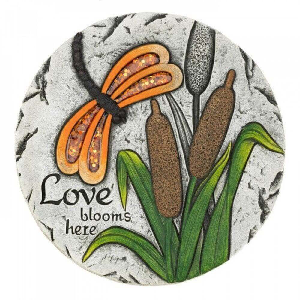 Love Blooms Here Dragon Fly Stepping Stone - The House of Awareness