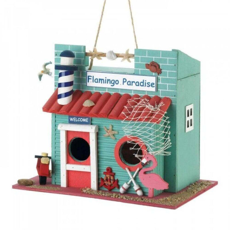 Set of 2 Flamingo Hangout By The Sea Birdhouses - The House of Awareness