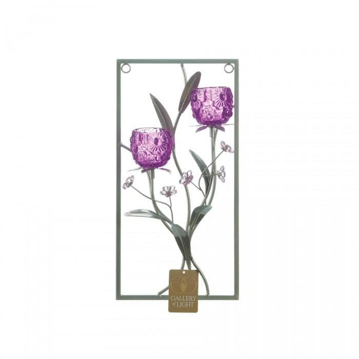 Magenta Double Candle Sconce with 2 Timer Votive Candles - The House of Awareness