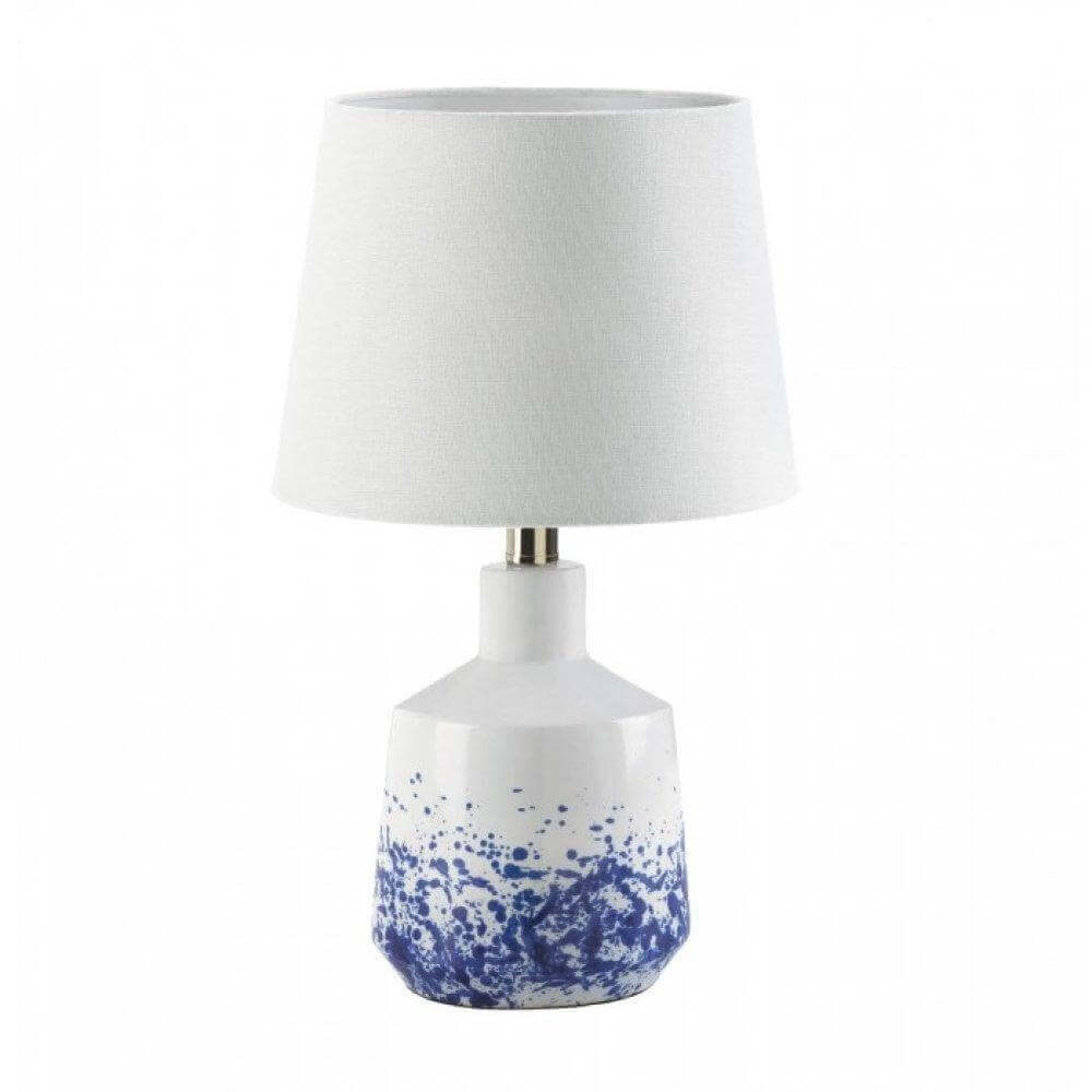 Set of 2 White And Blue Splatter Table Lamps - The House of Awareness