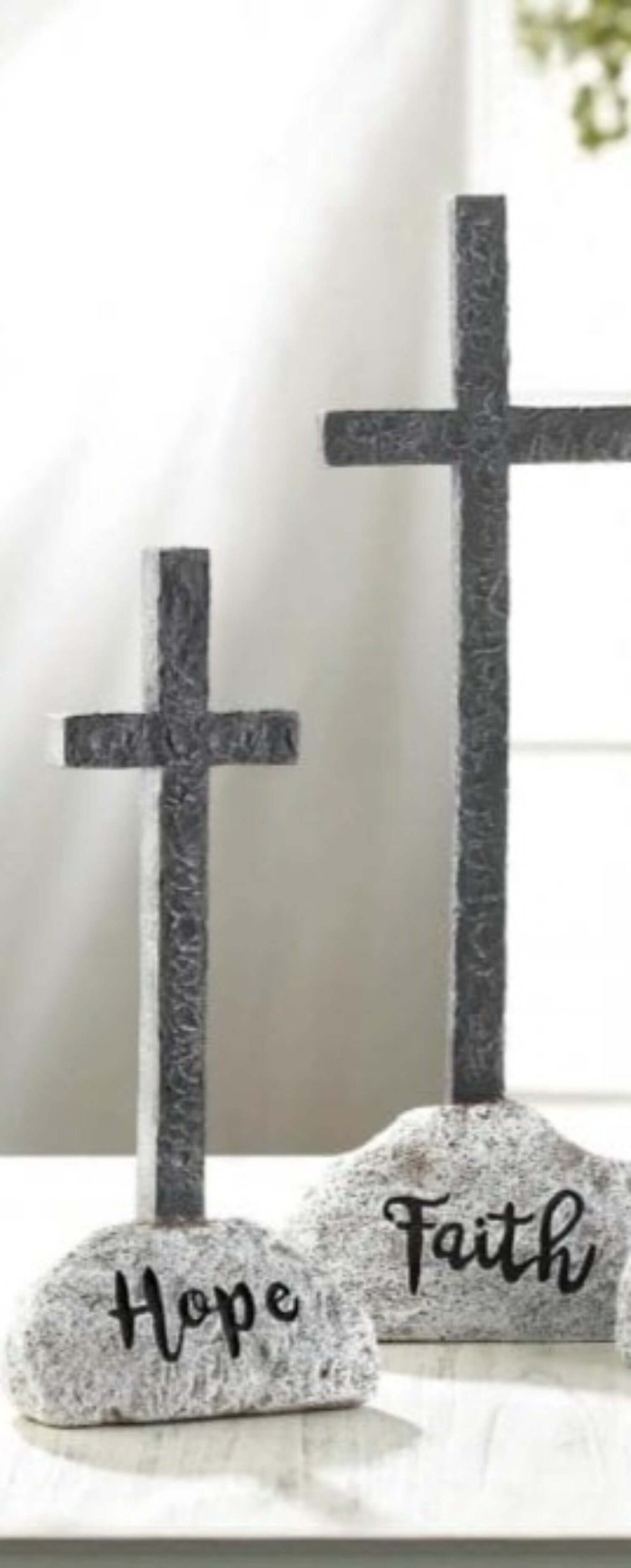 Faith, Blessed, and Hope Cross Statues - The House of Awareness