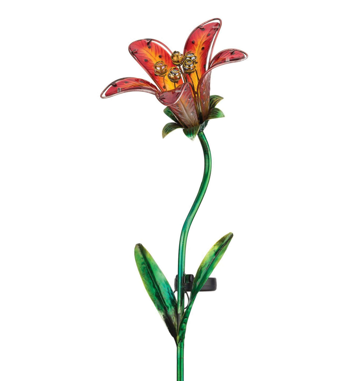 Red Flower Wind Spinner with Stake