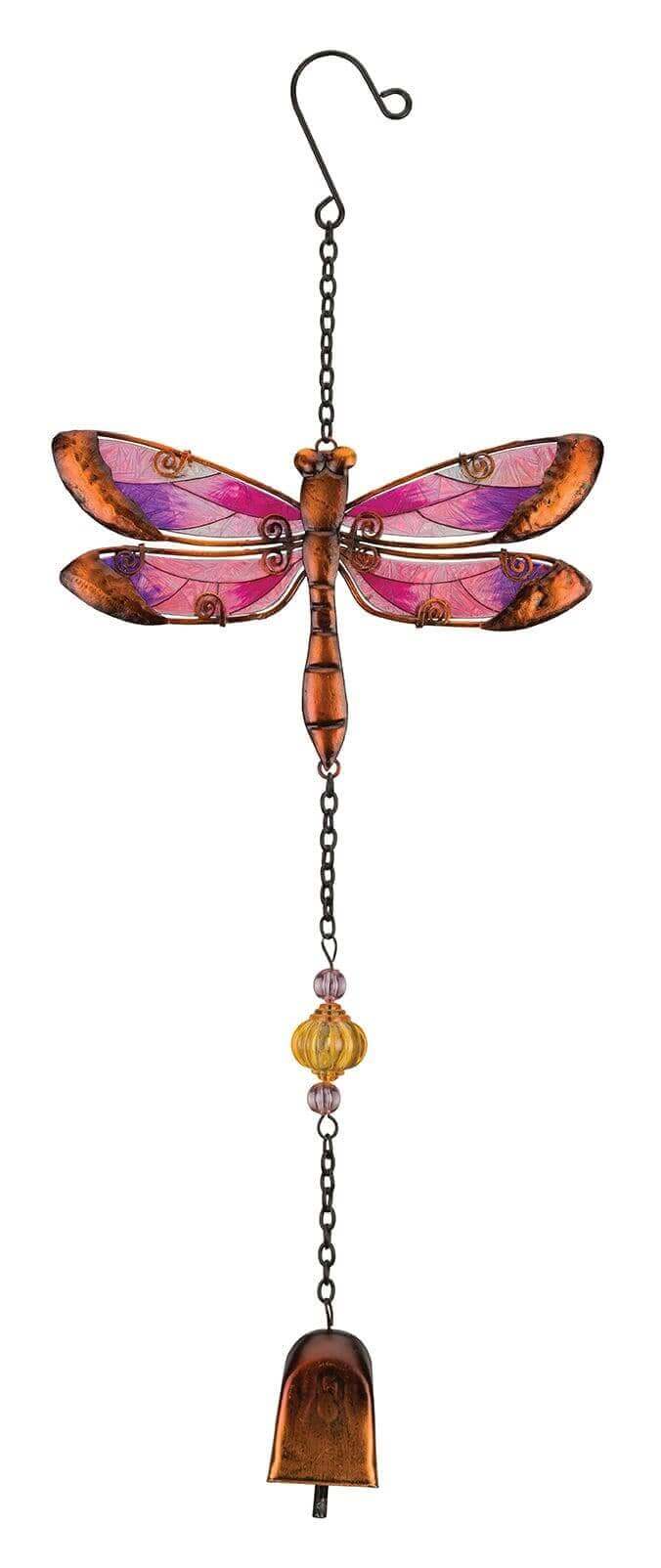Colorful Glass Dragonfly Garden Bell