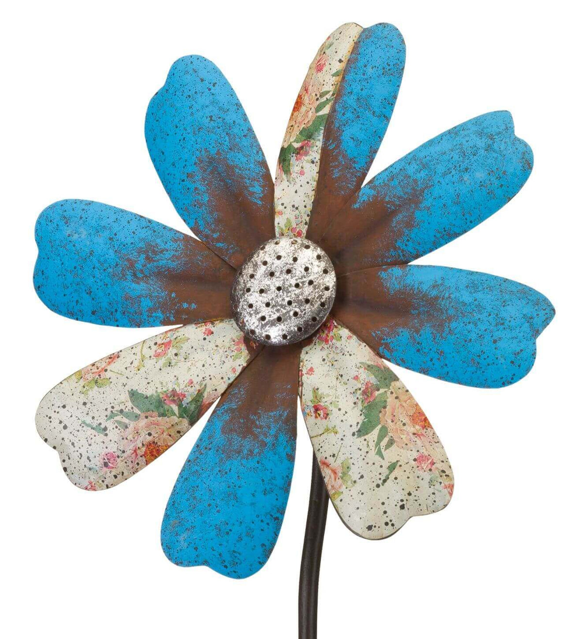 Stake Blue Flower Wind Spinner with Stake
