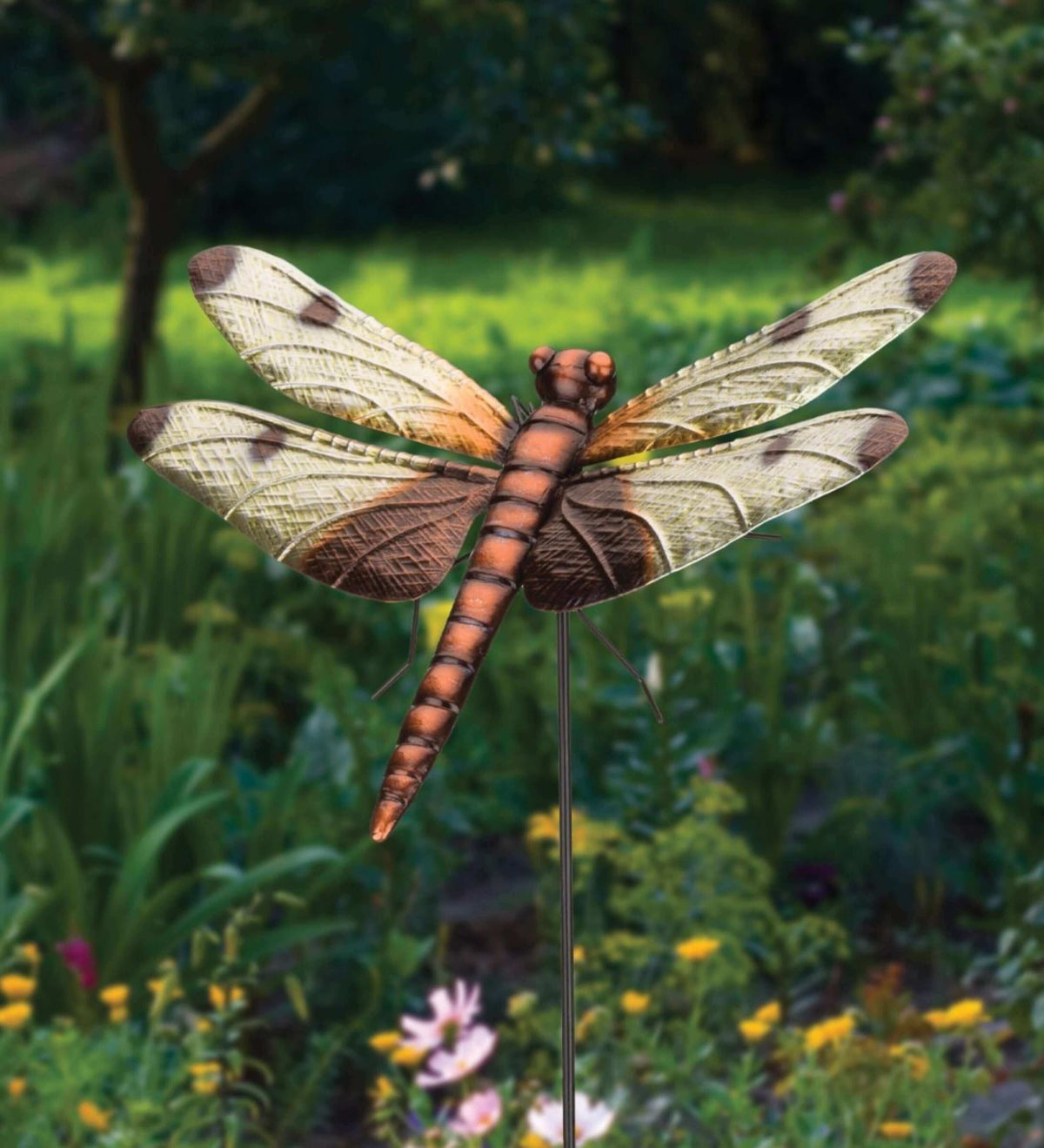 Calico Dragonfly 46 Inch Wall Decor or Stake 