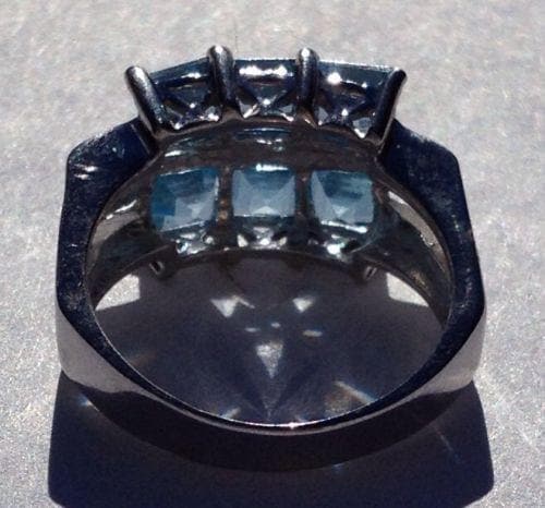 925 Silver Ring with Blue Topaz Stones - The House of Awareness