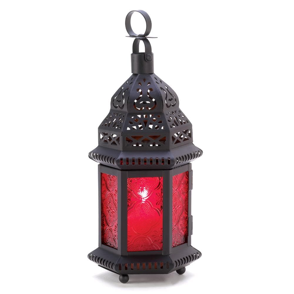 Red Glass Moroccan Lantern - The House of Awareness