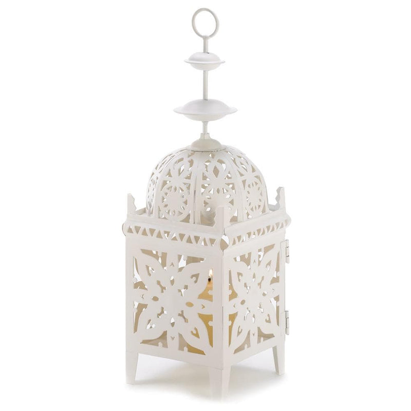White Filigree Candle Lantern - The House of Awareness