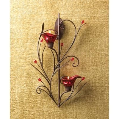 Red Delicate Tealight Candle Sconce - The House of Awareness
