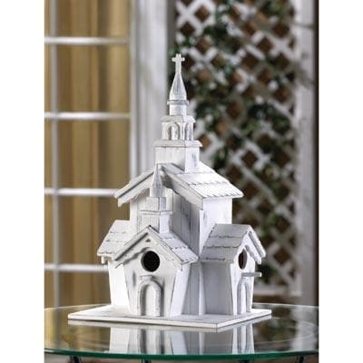 Little White Chapel Birdhouse - The House of Awareness