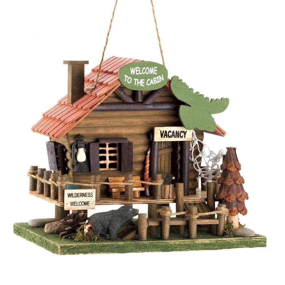 Welcome To The Cabin Birdhouse - The House of Awareness