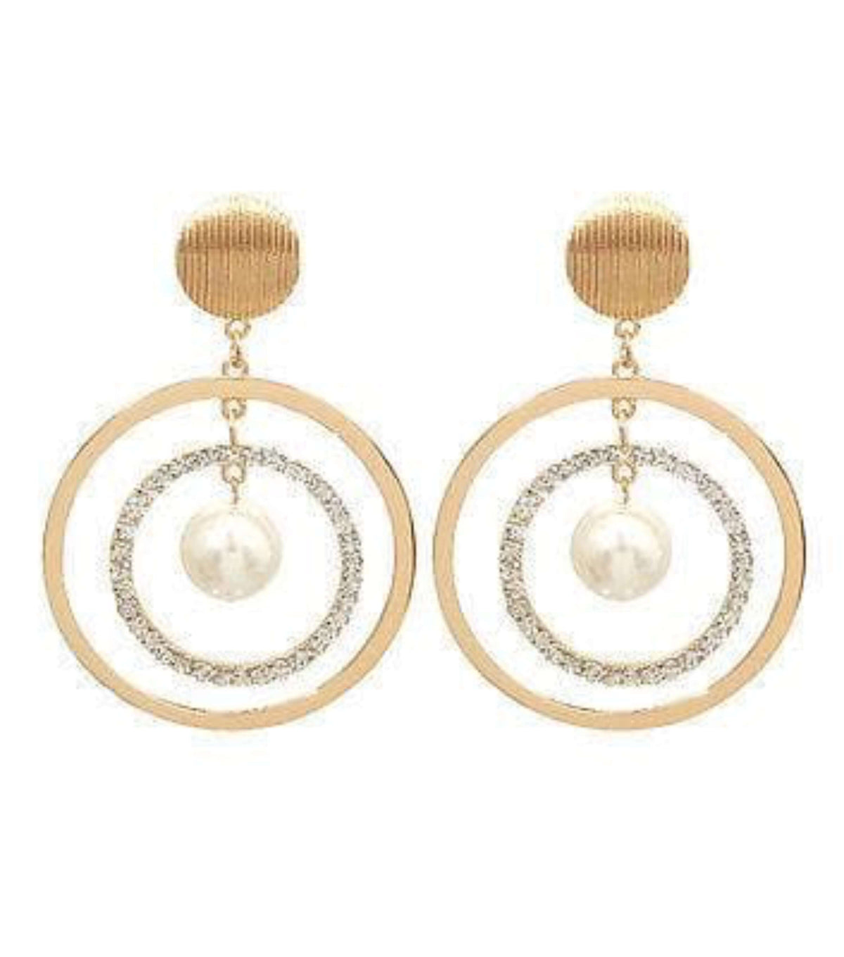 Stone and Pearl Gold Earrings - The House of Awareness