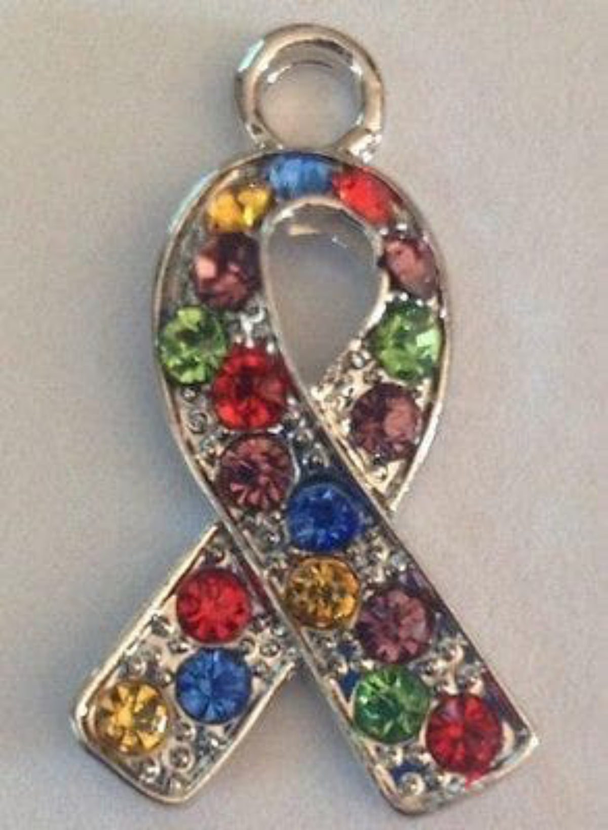 Autism Awareness Crystal Silver Ribbon Earrings - The House of Awareness