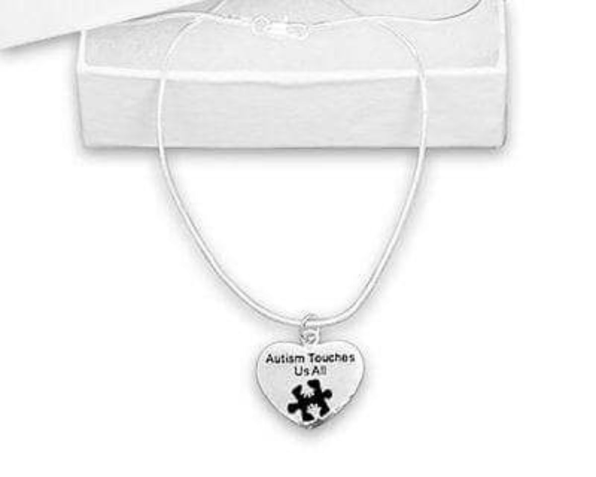 Autism and Aspergers Touches Us All Necklace and Bracelet Set - The House of Awareness