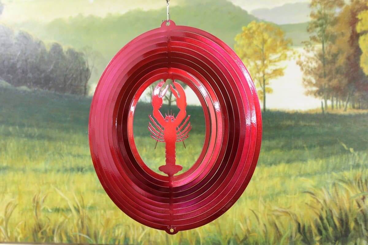 12"  Red Lobster Wind Spinner