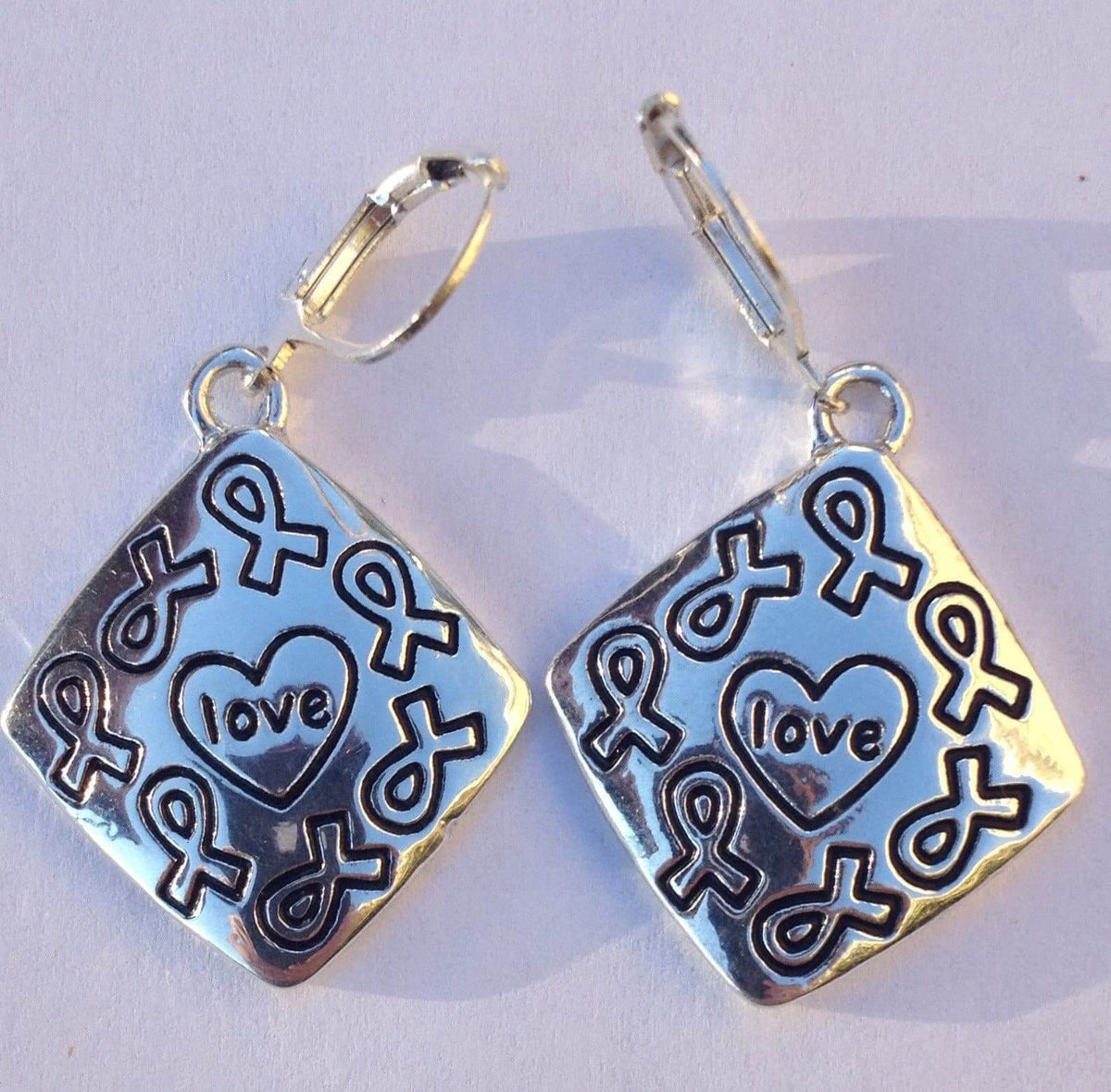 Love Ribbon Charm Earrings for Causes - The House of Awareness