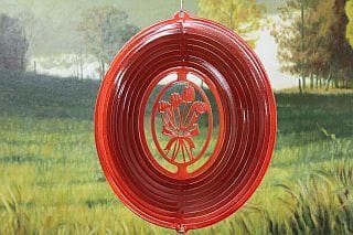12" Red Tulips Wind Spinner-USA made-The House of Awareness