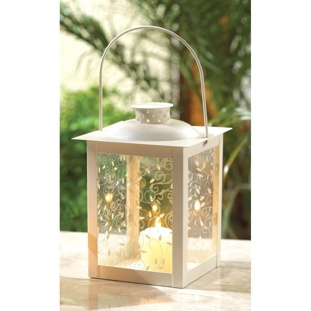 Set of 2 Tall Ivory Vine Lanterns - The House of Awareness