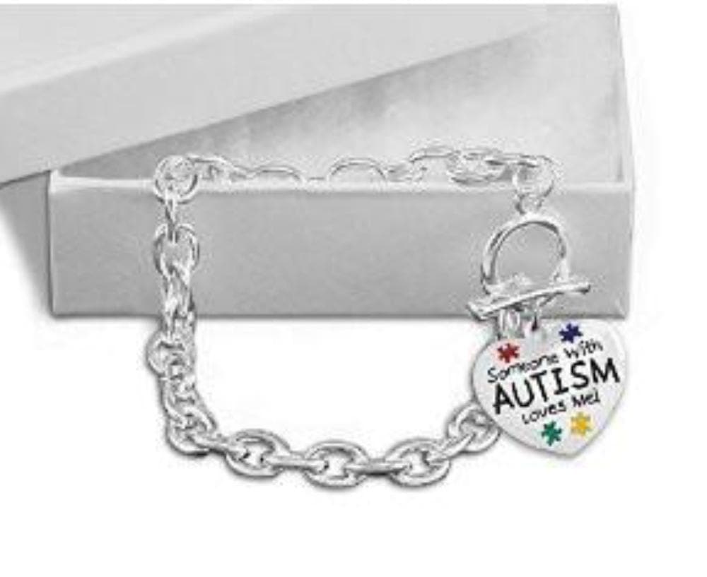 Someone with Autism Loves Me Chunky Charm Bracelet - The House of Awareness