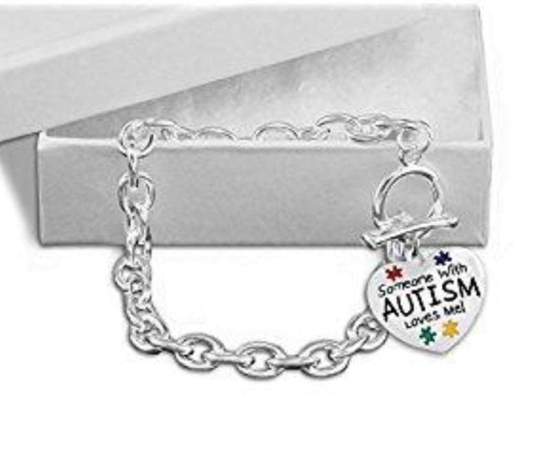 Someone with Autism Loves Me Chunky Charm Bracelet - The House of Awareness