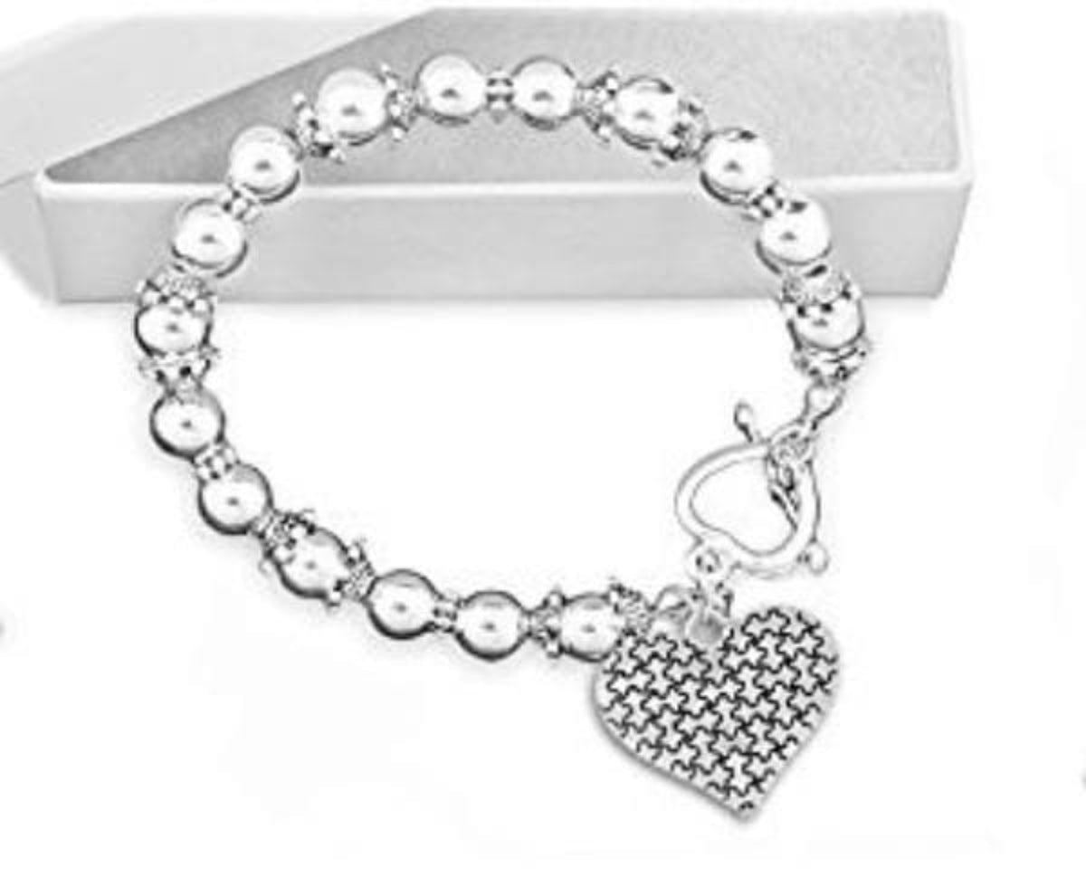 Puzzle Piece Heart Beaded Bracelet for Autism Awareness - The House of Awareness