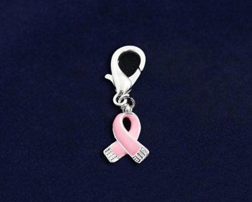 Small Pink Ribbon Hanging Charm for Breast Cancer - The House of Awareness