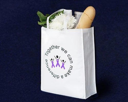 Alzheimers, Epilepsy, ADHD Awareness Grocery Purple Ribbon Tote Bag - The House of Awareness