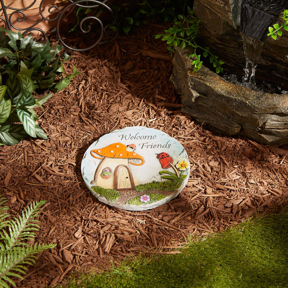  Welcome Friends Decorative Stepping Stone- The House of Awareness