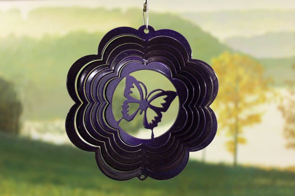 4" Purple Scalloped Mini Butterfly Wind Spinner- The House of Awareness