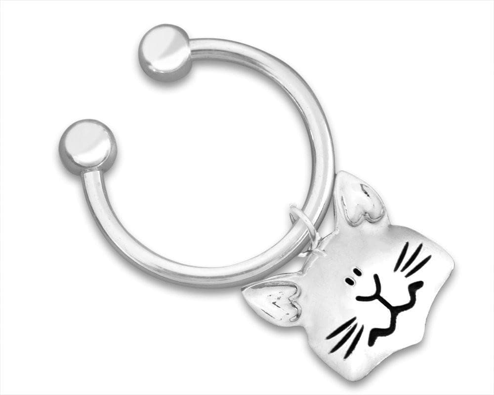 Small Cat Face Charm Key Chain - The House of Awareness