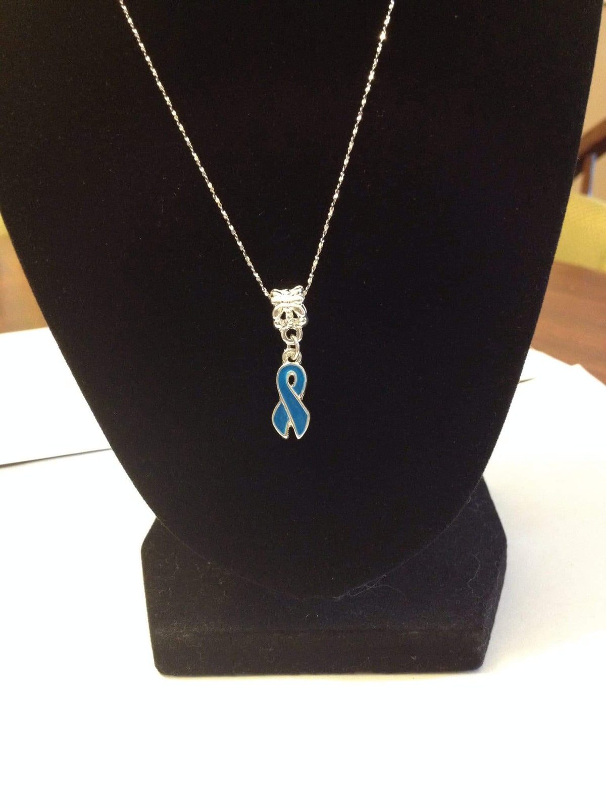Blue Ribbon Necklace for Causes - The House of Awareness