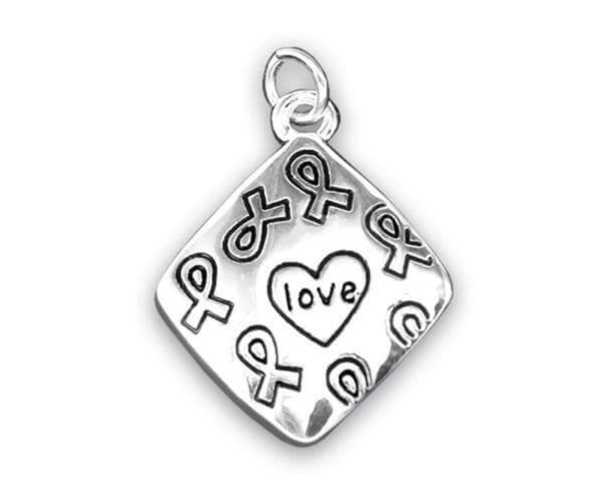 Crystal Angel Wing Charm with Ribbons for Autism Charm Necklace - The House of Awareness