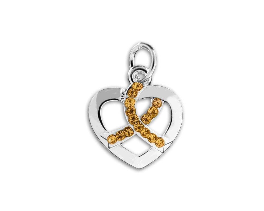 Gold Crystal Ribbon Charm for Causes - The House of Awareness
