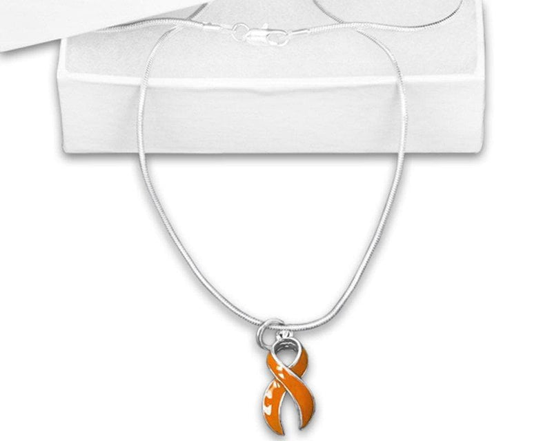 Orange Awareness Ribbon Necklace Ribbon - The House of Awareness