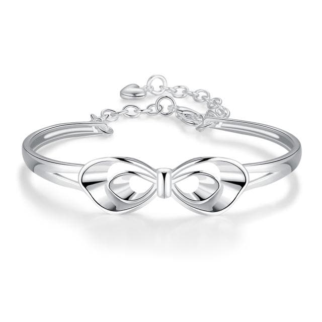 Classical Silver Flower Bangle For Women - The House of Awareness