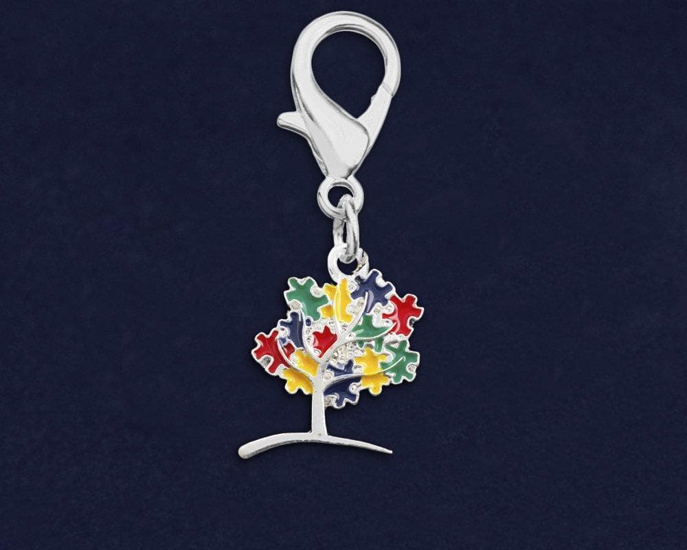 Autism Awareness Tree Puzzle Piece Hanging Charm - The House of Awareness