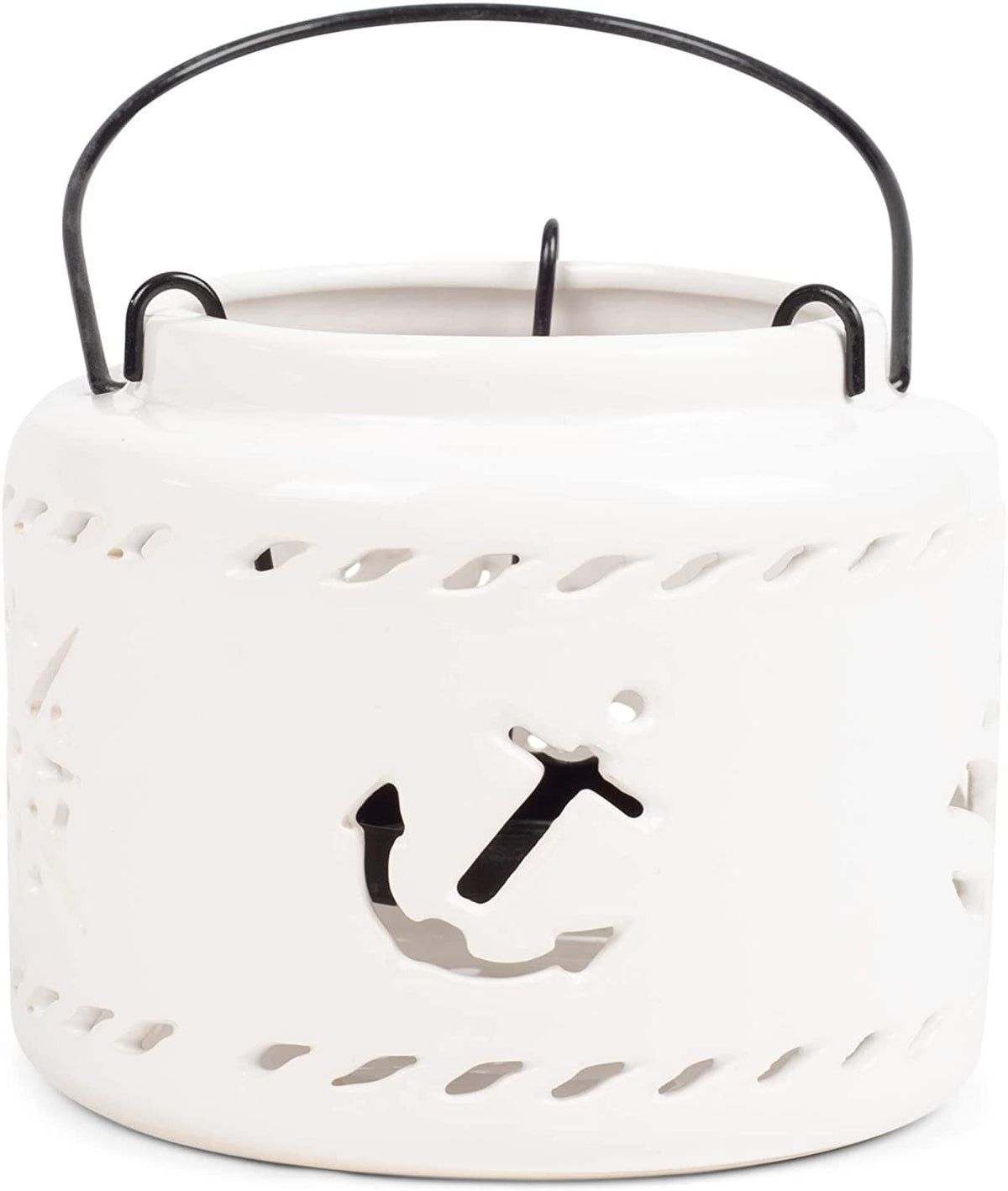 White Nautical Ceramic Lantern-The House of Awareness