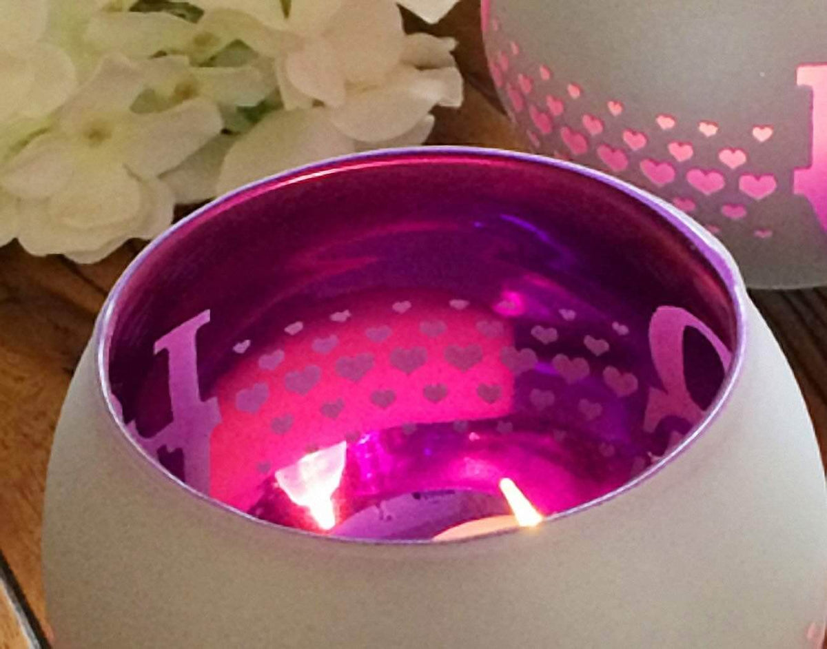 Mosaic Glass Love Candle Holder - The House of Awareness