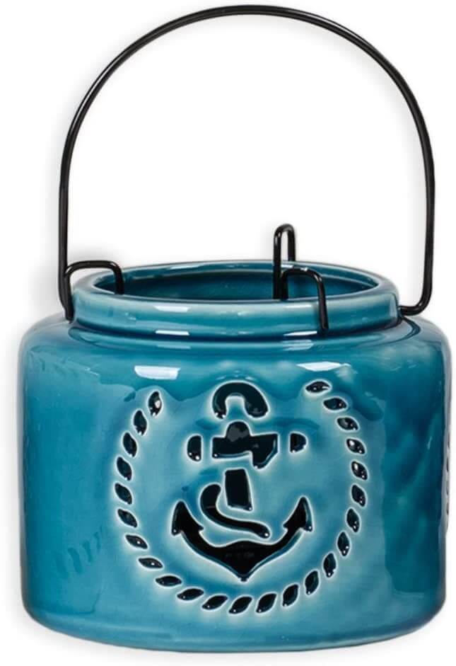 Blue Anchor Ceramic Lantern- The House of Awareness