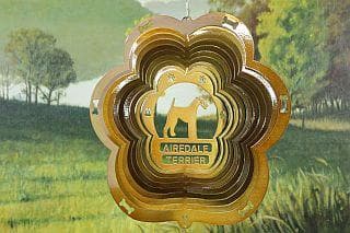 12" Copper Airedale Terrier Dog Breed Wind Spinner - The House of Awareness