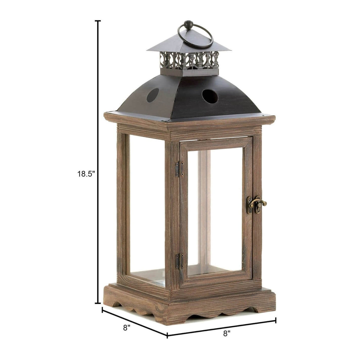 Large Rustic Wood Lantern - The House of Awareness