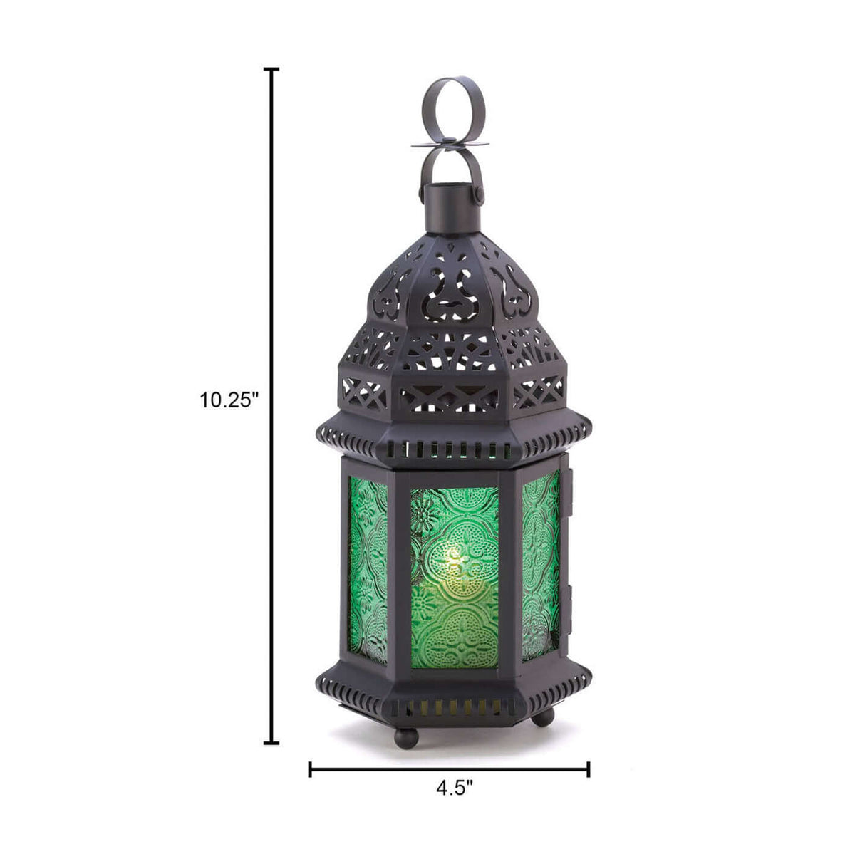 Green Glass Moroccan Lantern-The House of Awareness
