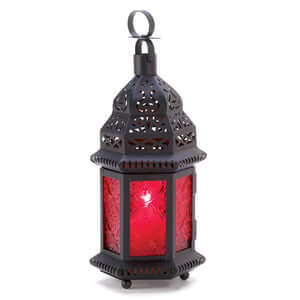 Rainbow and Red Glass Moroccan Lanterns- The House of Awareness