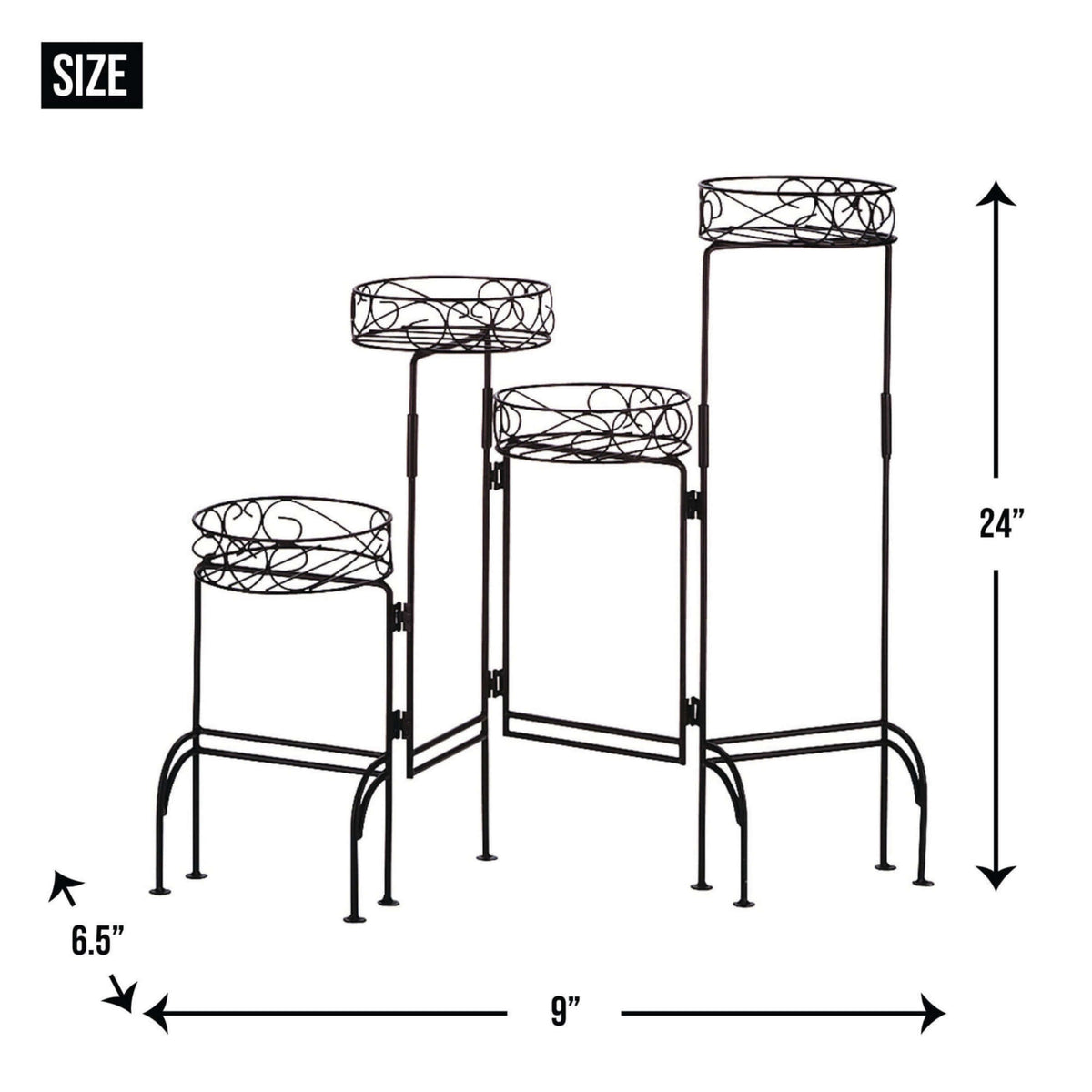 Set of 2 Four-Level Plant Stands For Inside
