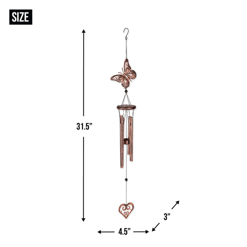 Butterfly And Heart Windchime- The House of Awareness