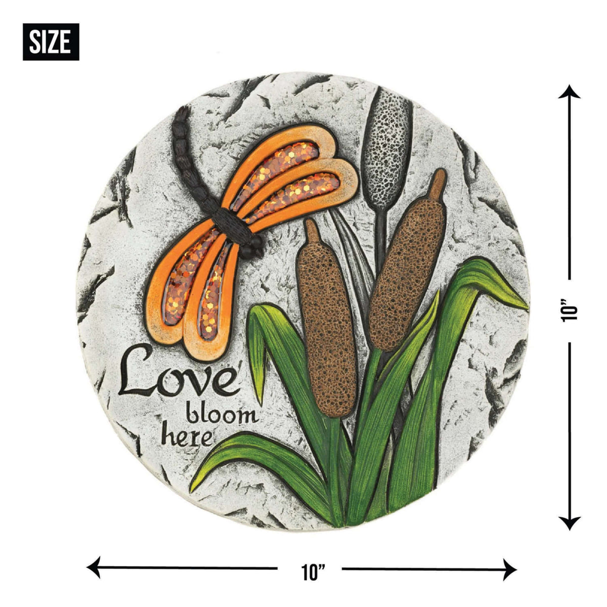 Love Blooms Here Dragon Fly Garden Stone